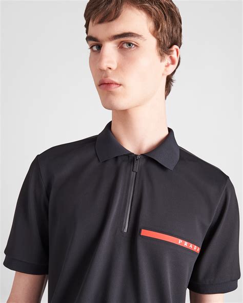 black prada polo shirt mens|Prada men's t shirts cheap.